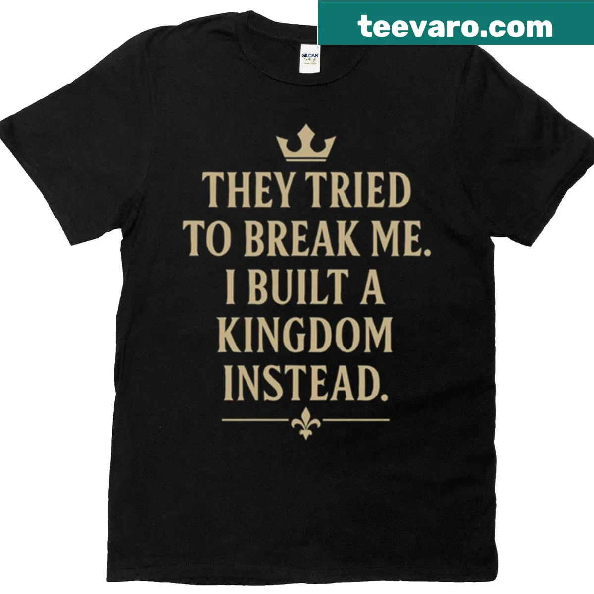 Inspirational t-shirt with the phrase 'They Tried To Break Me' — on a men's t-shirt