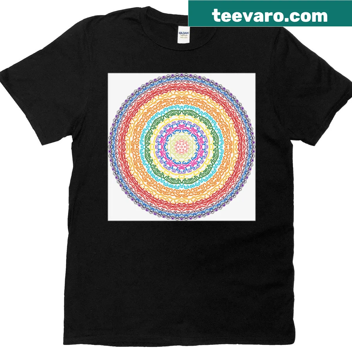 Mandala t-shirt featuring sacred geometry design — on a men's t-shirt