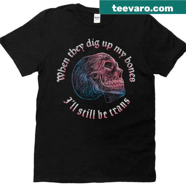 Circular typography design featuring bones on a t-shirt
