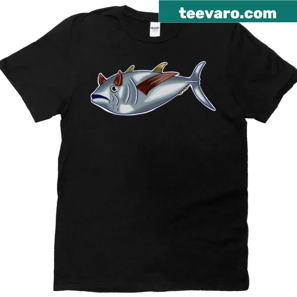 Cartoon tuna team mascot t-shirt for kids