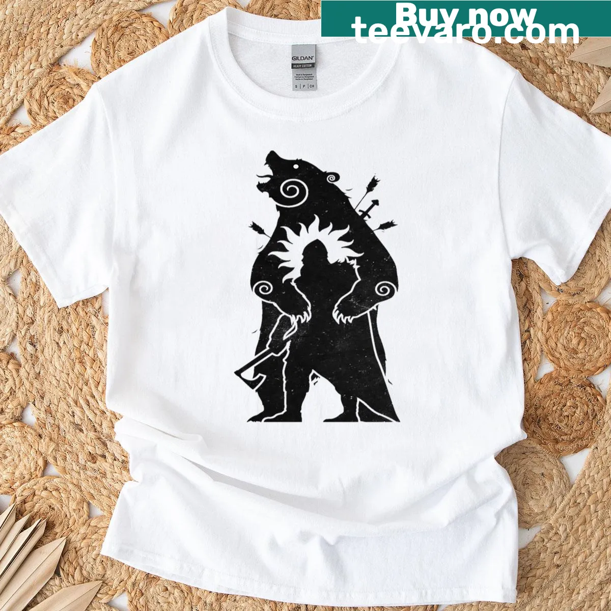 Warrior Spirit T-shirt featuring a bold warrior emblem design — on a men's t-shirt