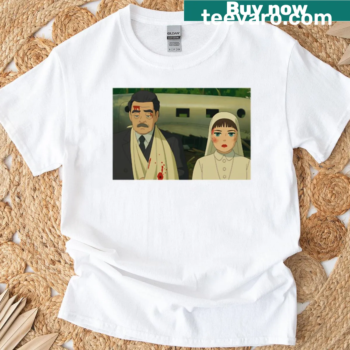 Whimsical typography T-shirt about Zsa-zsa Korda's Phoenician scheme — on a men's t-shirt