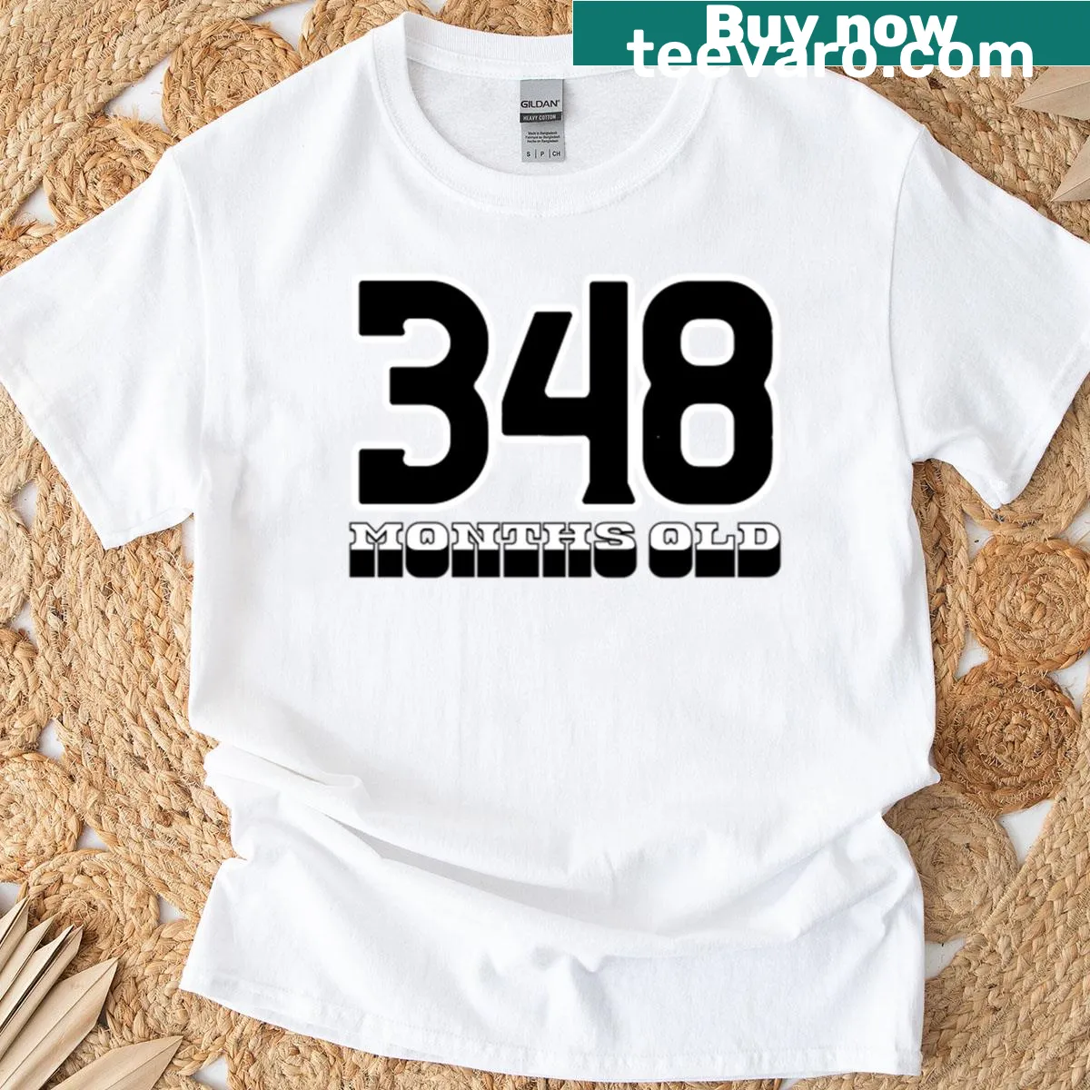 T-shirt celebrating turning 29 years old with simple text — on a men's t-shirt