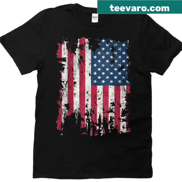 Patriotic T-shirt featuring the American flag for Independence Day