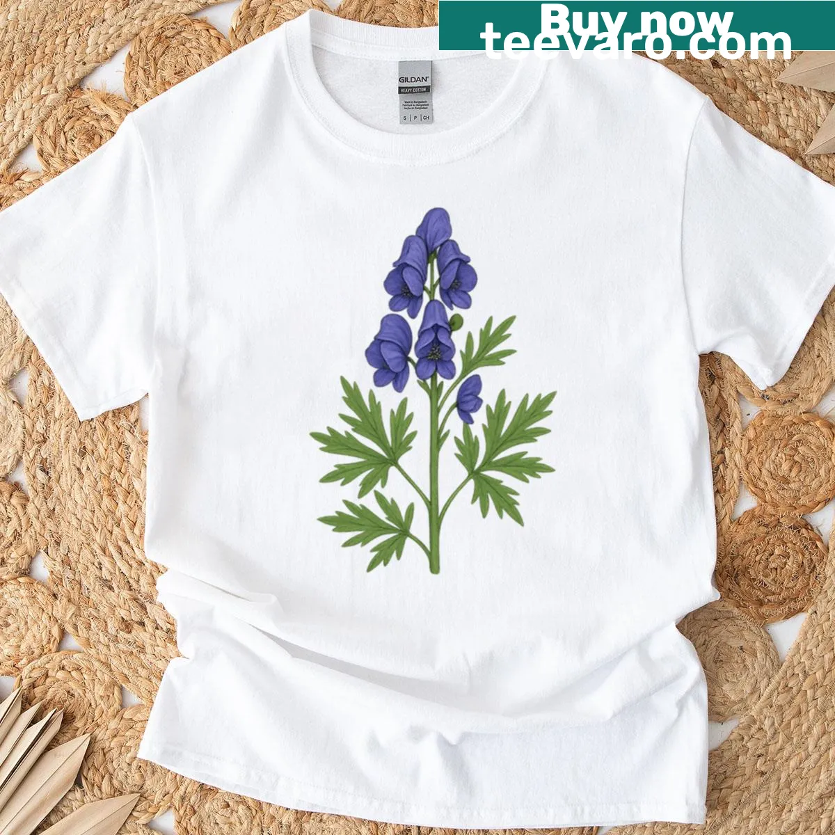 T-shirt featuring Aconite, also known as Wolfsbane — on a men's t-shirt
