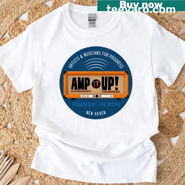 Circle logo T-shirt with music-themed design