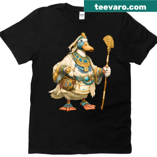 Illustrated t-shirt featuring a majestic duck design