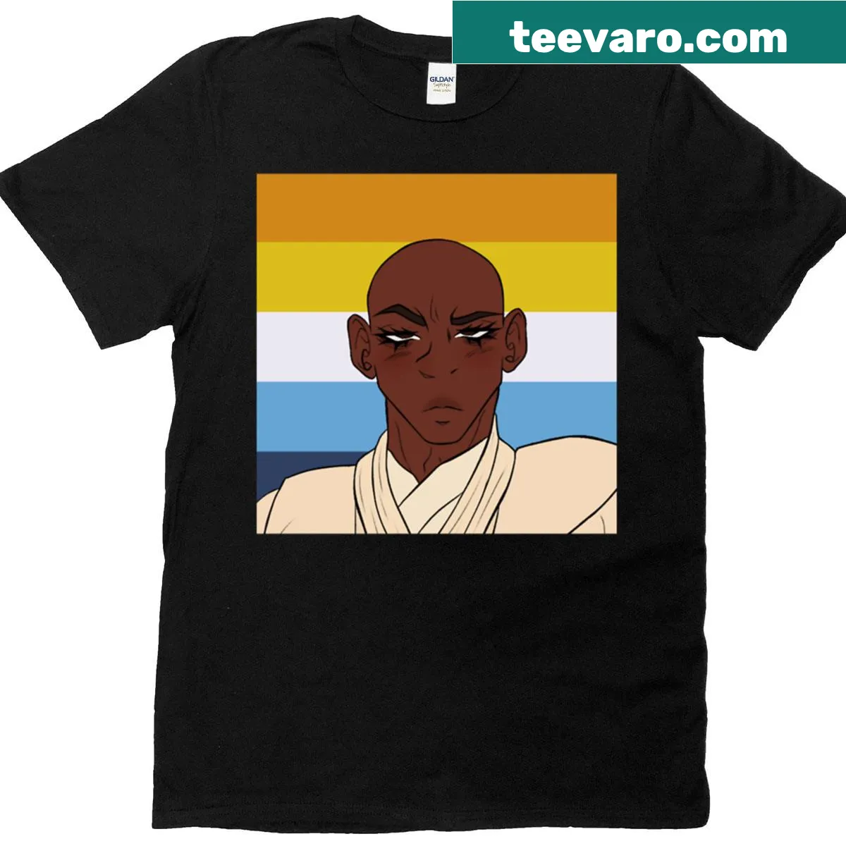 Mace Windu-themed T-shirt featuring iconic character illustration — on a men's t-shirt