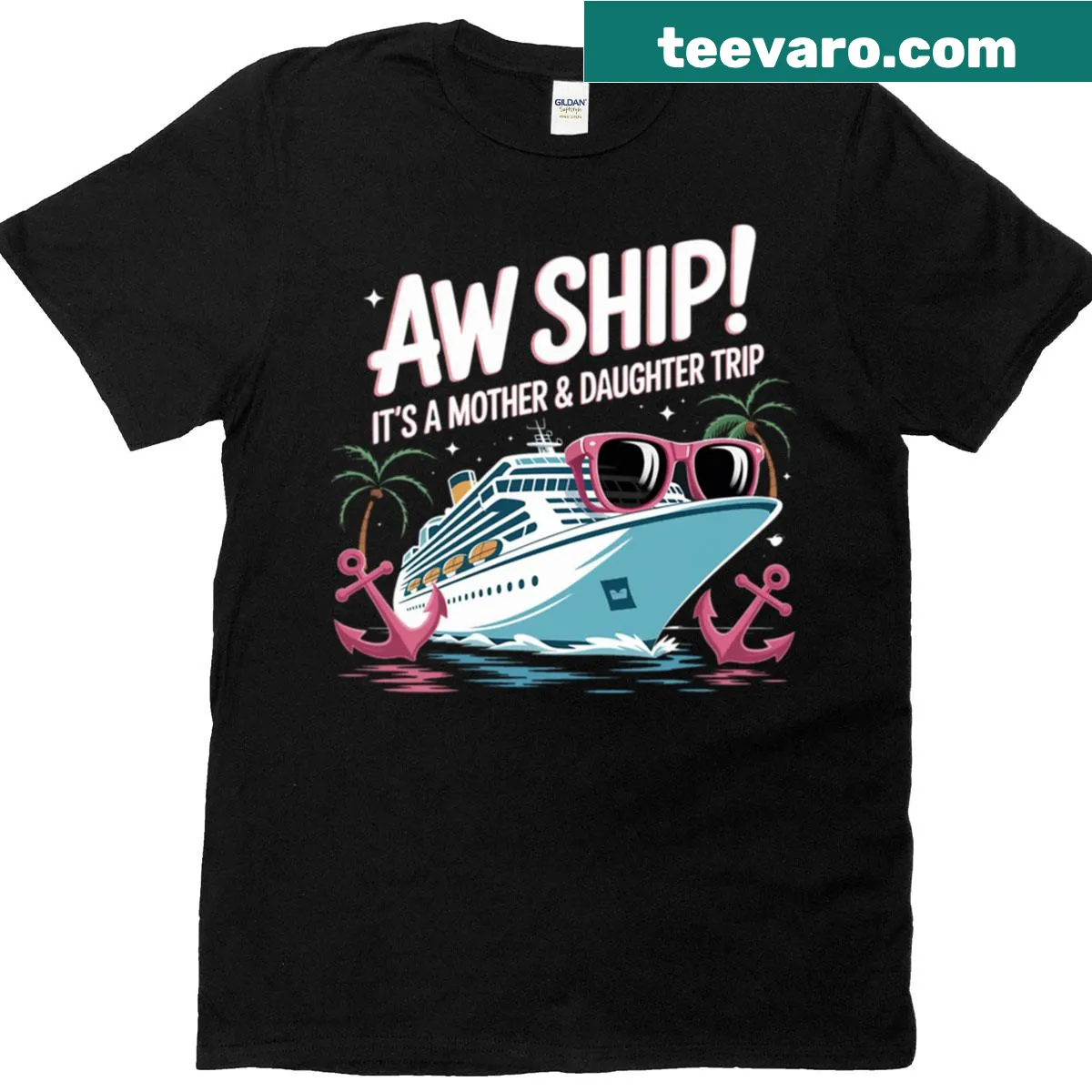 Funny T-shirt about mother-daughter cruise trips — on a men's t-shirt