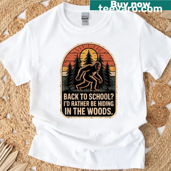 Funny Bigfoot retro t-shirt for back to school
