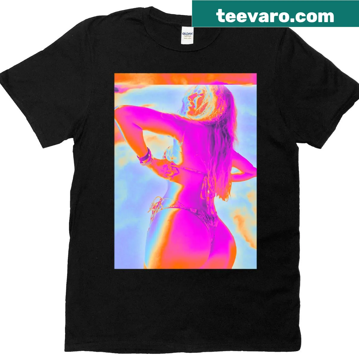 Inspirational typography t-shirt with 'Bask In Its Love' text — on a men's t-shirt