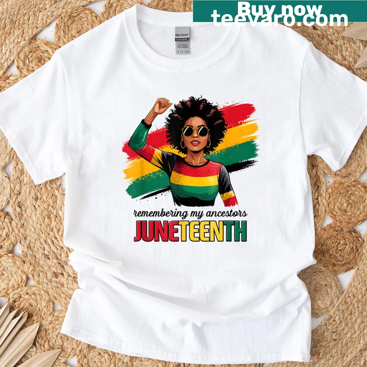 Graphic honoring Black History Month on T-shirt — on a men's t-shirt