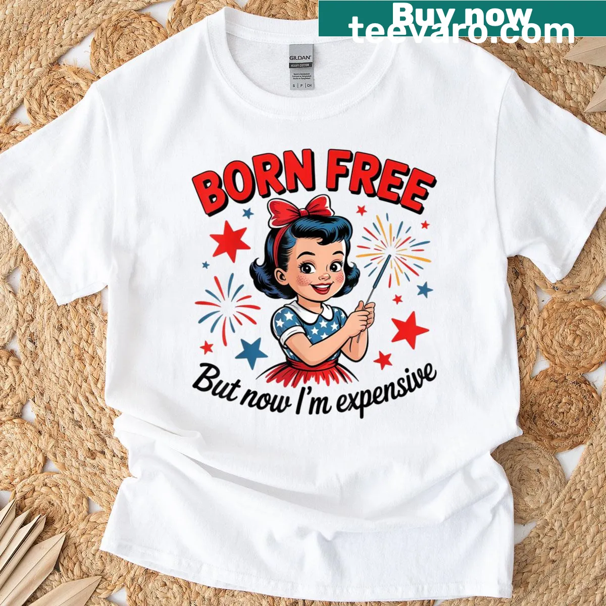 Funny patriotic text graphic on t-shirt for Fourth of July — on a men's t-shirt