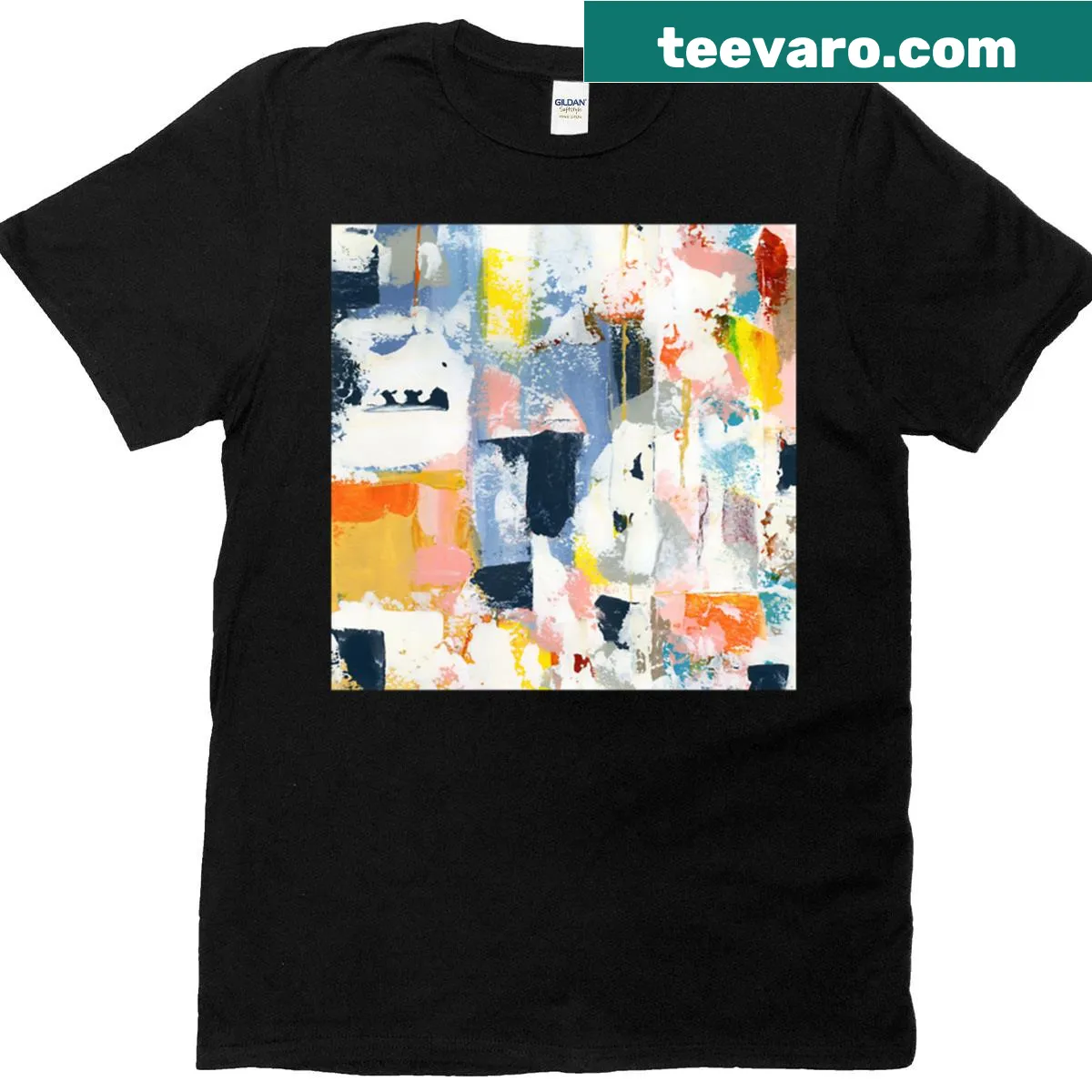 Hand-lettered t-shirt featuring a bold abstract design — on a men's t-shirt