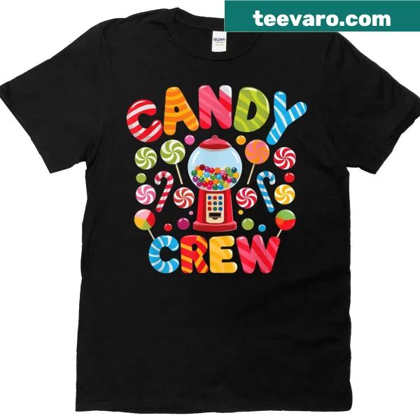 Cute cartoon Candy Crew t-shirt for women celebrating sweetness.