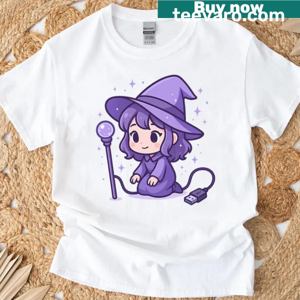 Humorous Charging My Wand text design on a fantasy-themed T-shirt