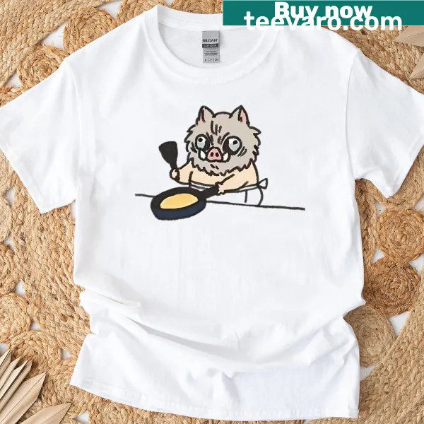Cute chibi wild chef character graphic T-shirt
