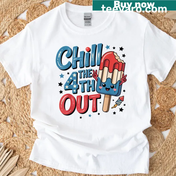 Cartoon popsicle graphic for Fourth of July T-shirt