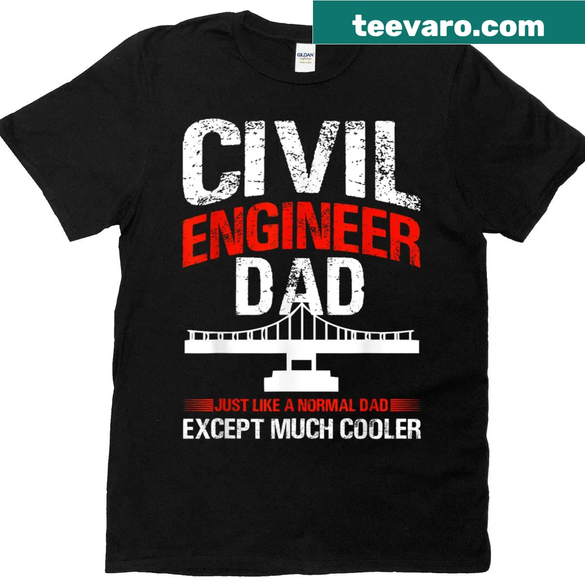 Civil Engineer Dad T-shirt celebrating engineering profession — on a men's t-shirt