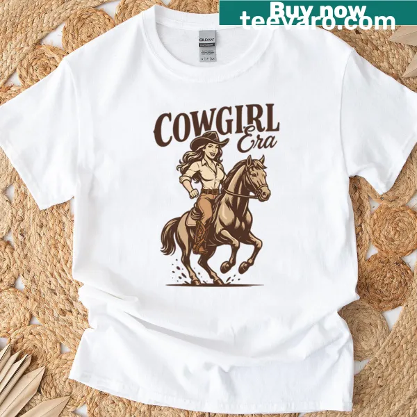 Cowgirl t-shirt featuring bold typography celebrating cowgirl culture