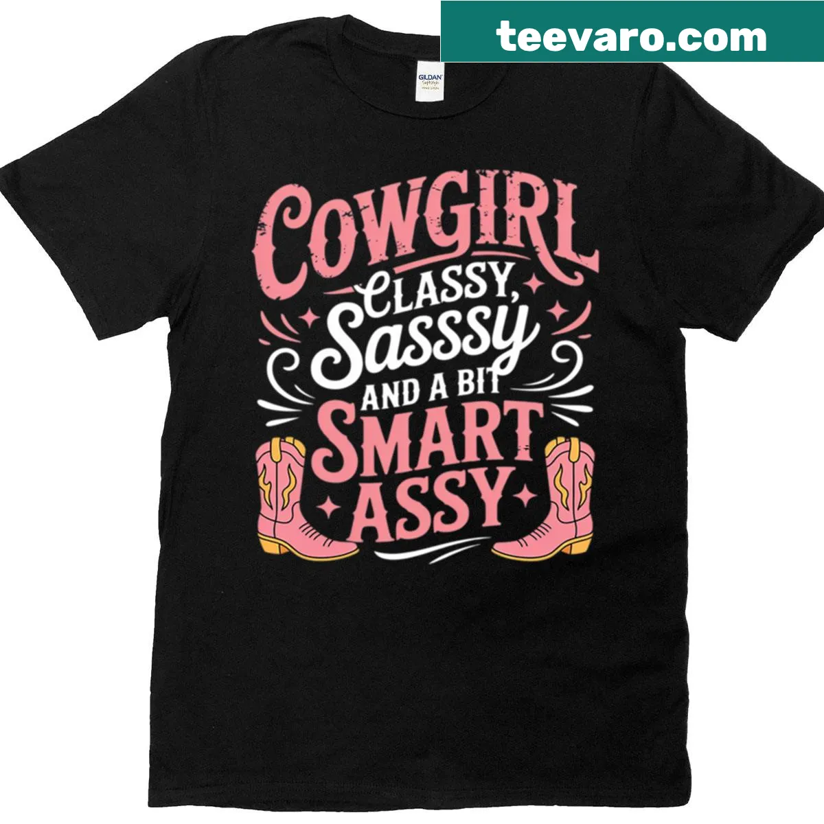 Dynamic rodeo cowgirl graphic on a t-shirt — on a men's t-shirt