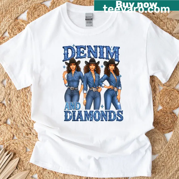 Playful graphic emphasizing cowgirl culture on a T-shirt