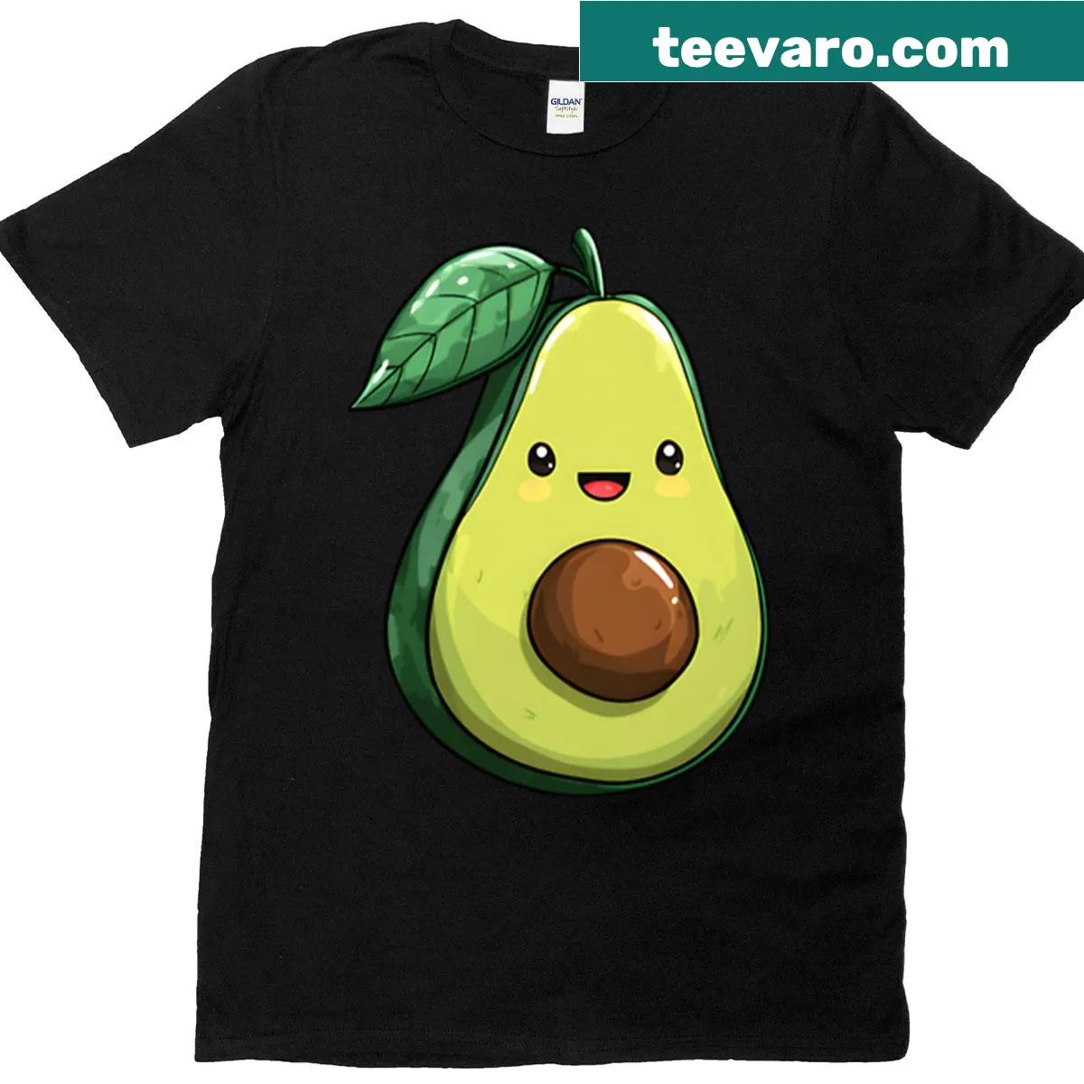 Cute avocado t-shirt featuring a happy avocado illustration — on a men's t-shirt
