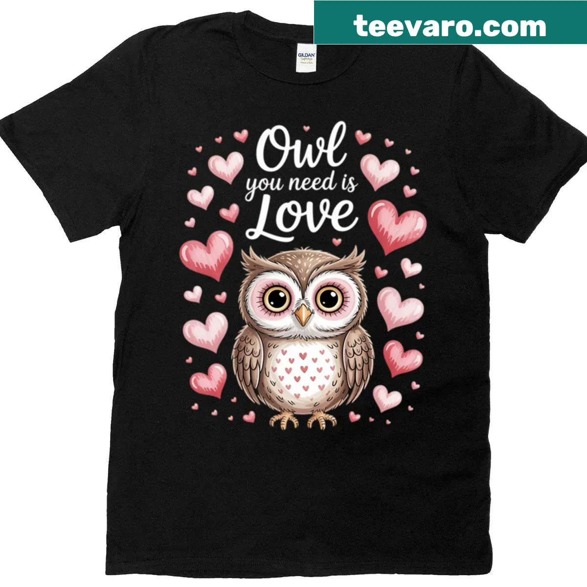 Adorable owl T-shirt designed for kids and women — on a men's t-shirt