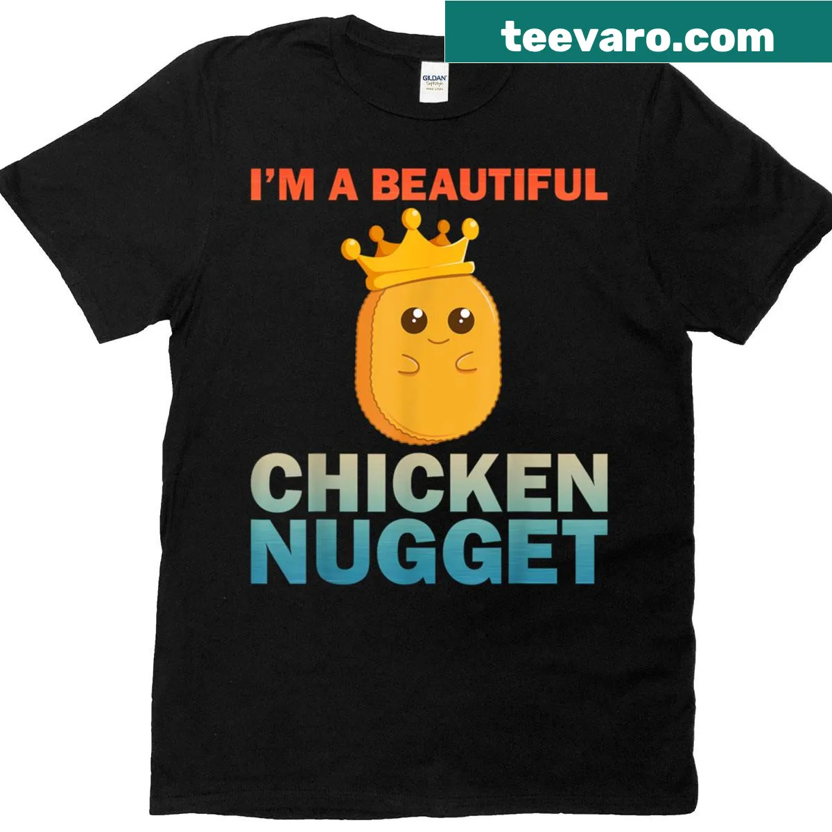 Cute T-shirt featuring chicken nugget art — on a men's t-shirt
