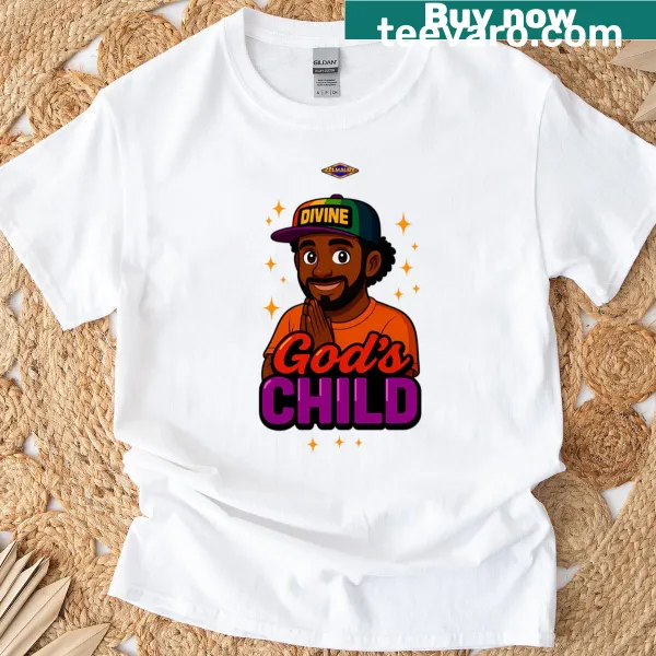 Stylish typography T-shirt reflecting divine male identity