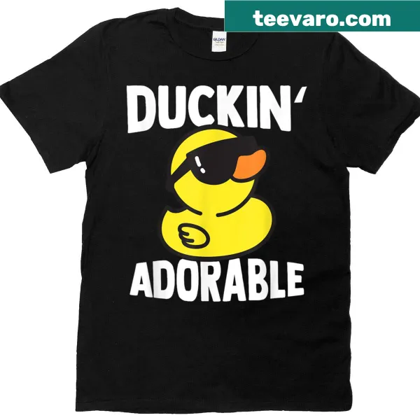 Cartoon graphic of rubber ducks on a t-shirt