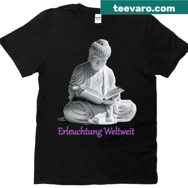 Typographic t-shirt promoting enlightenment worldwide