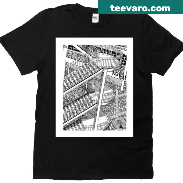 Illustrated t-shirt featuring Fenway Park Gate B Stairs