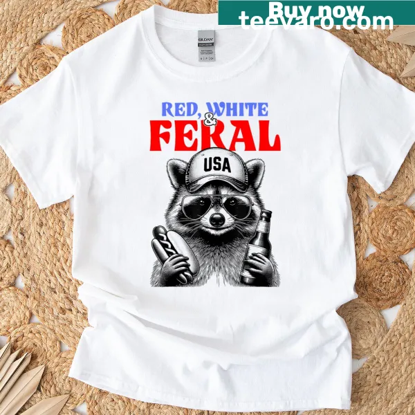 Humorous Fourth of July themed typography on women's T-shirt