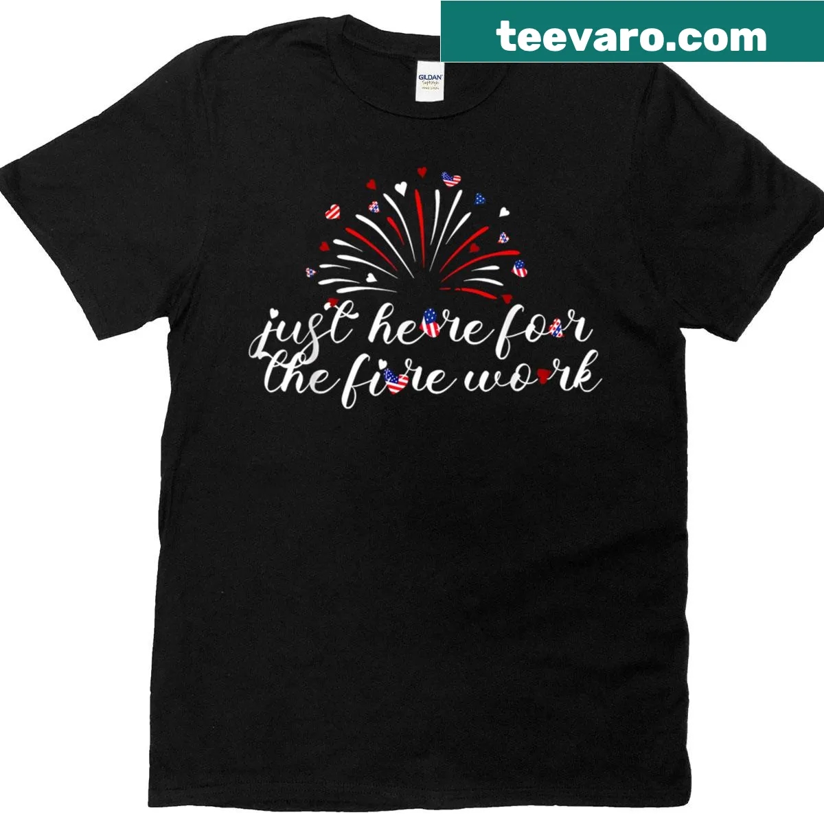 Couple t-shirt with humorous fireworks slogan for July 4th — on a men's t-shirt