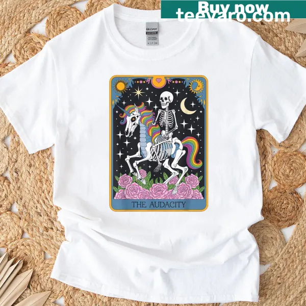 Humorous tarot-themed T-shirt for women with an audacious message.
