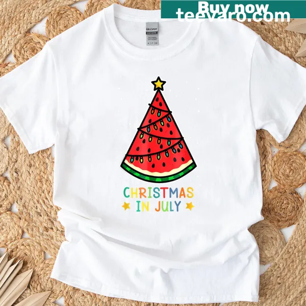 Funny Watermelon T-shirt for Christmas in July theme
