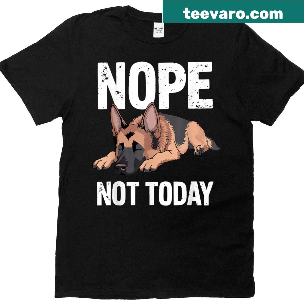 Artistic portrayal of a German Shepherd on a T-shirt for dog owners — on a men's t-shirt