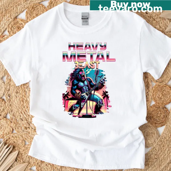 Gorilla graphic T-shirt with heavy metal theme
