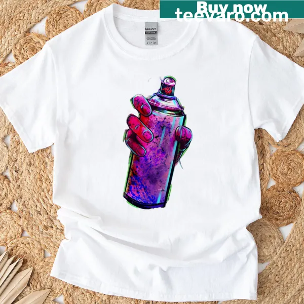 Graffiti-style T-shirt with bold patterns and artistic typography