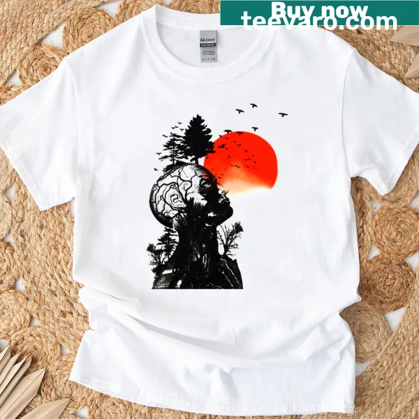 Funny cartoon graphic of a human tree on a T-shirt
