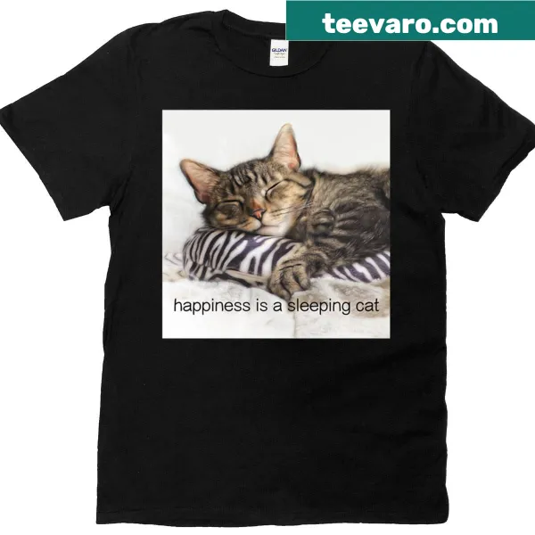Cute photo art t-shirt featuring a sleeping cat