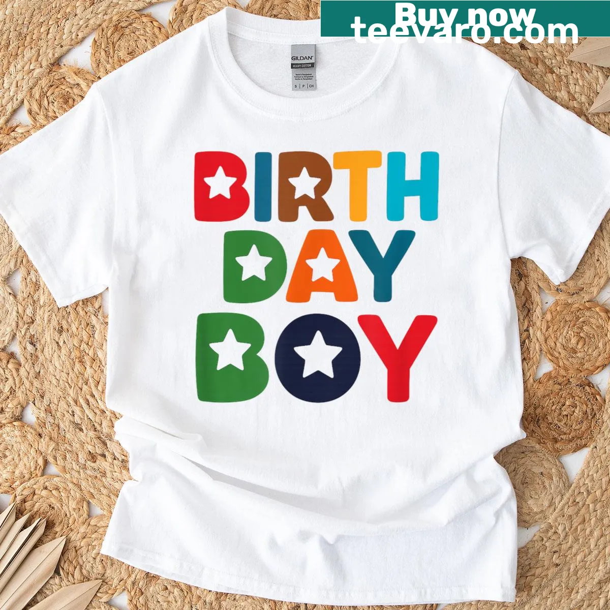 Humorous birthday t-shirt for boys with a playful misspelling — on a men's t-shirt