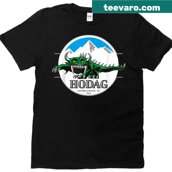 Illustration of the Hodag, a mythical creature from Wisconsin, on a t-shirt.