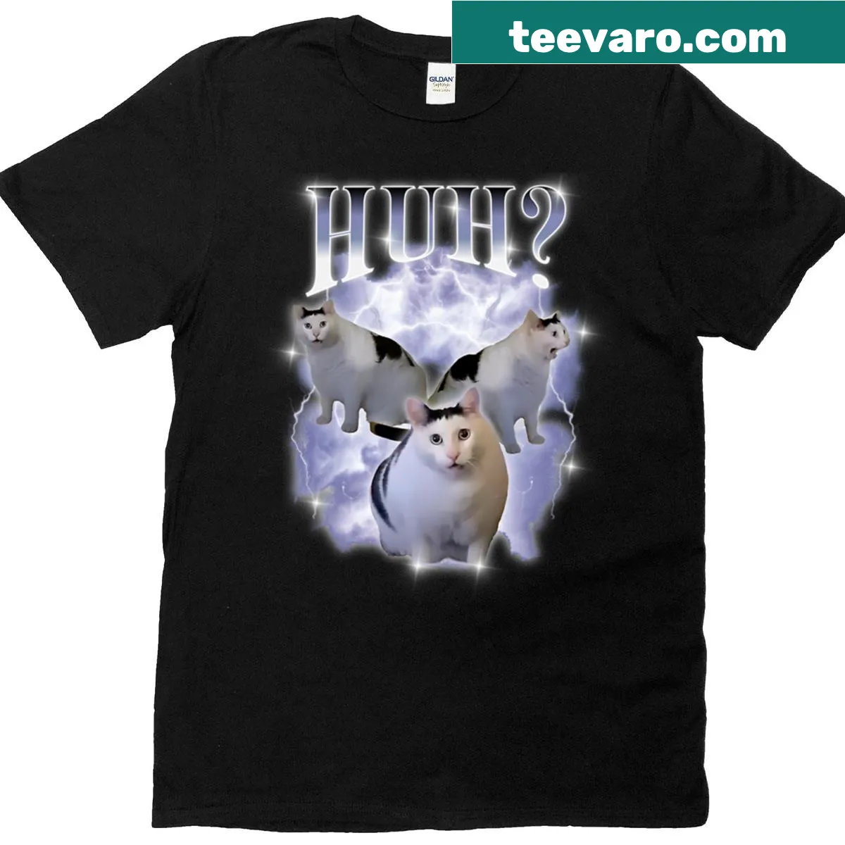 Vintage distressed t-shirt featuring the chonky cat meme of Ben. — on a men's t-shirt