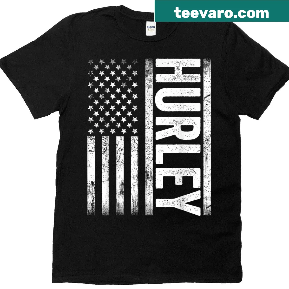 Vintage American flag design on a T-shirt. — on a men's t-shirt