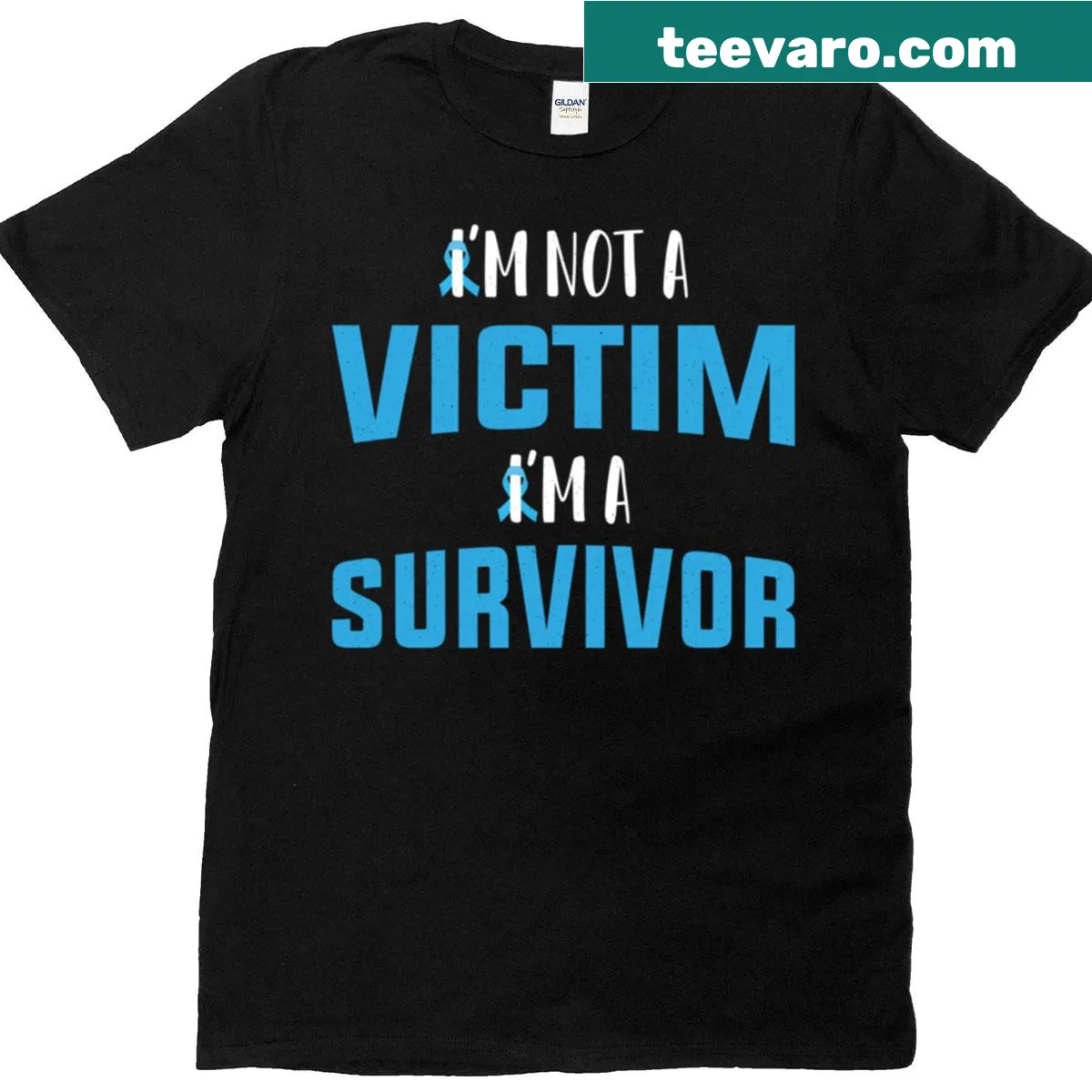 Empowering survivor t-shirt with bold message — on a men's t-shirt