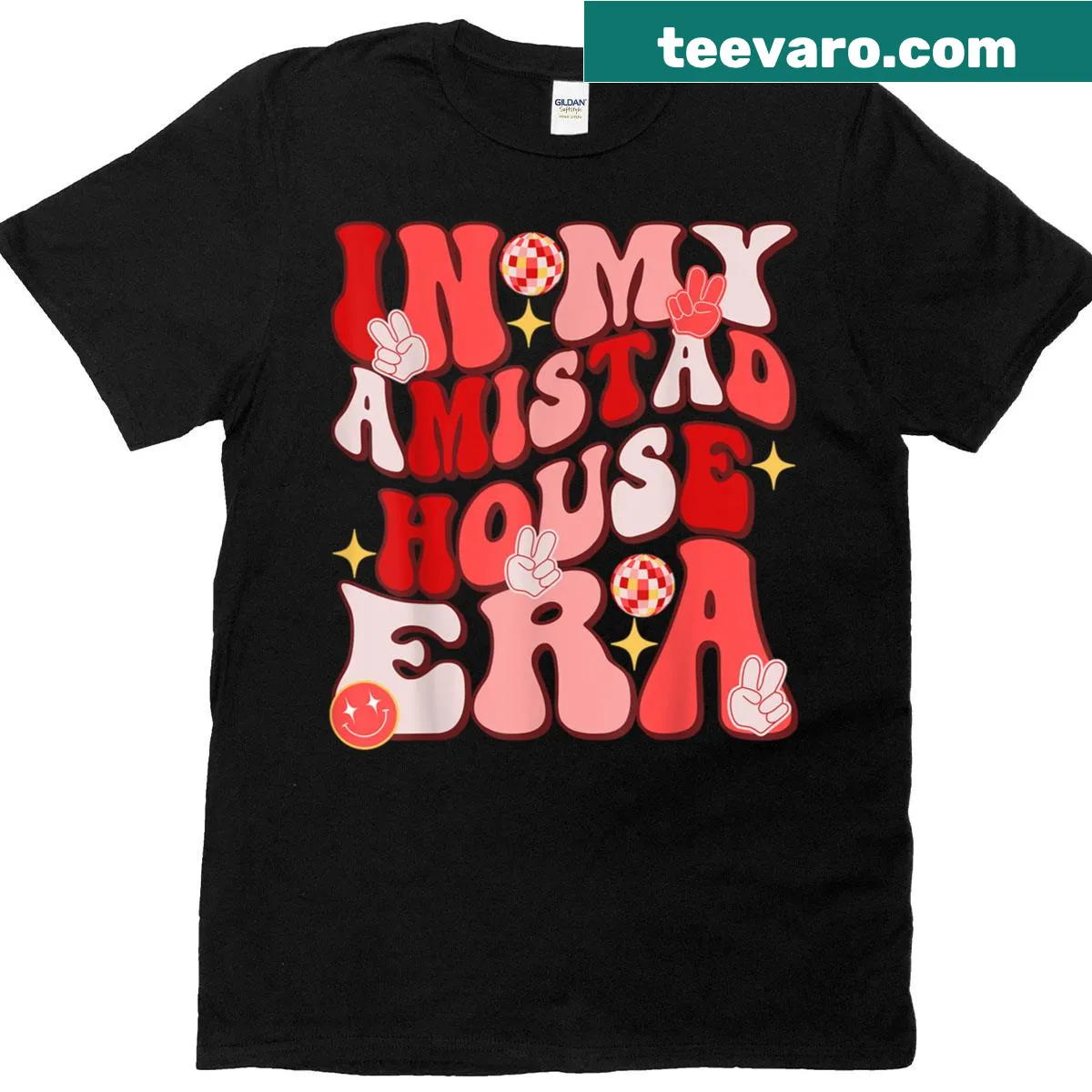 T-shirt with the phrase about friendship and Amistad House — on a men's t-shirt