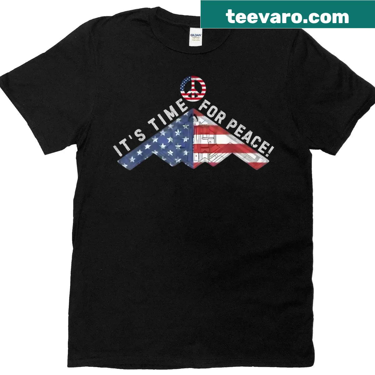 Inspiring t-shirt with 'It's Time For Peace' text — on a men's t-shirt