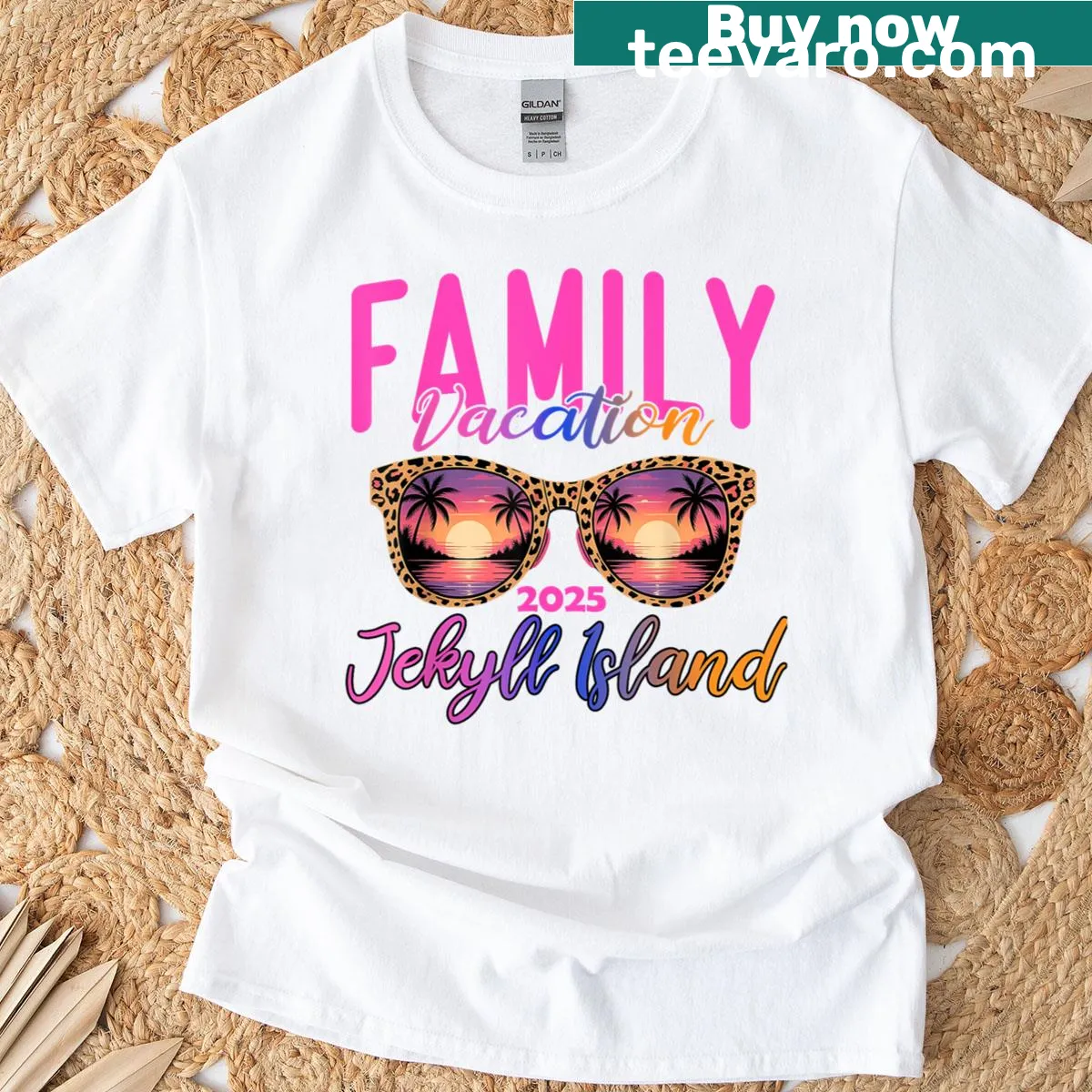 Illustrative souvenir T-shirt from Jekyll Island, Georgia — on a men's t-shirt